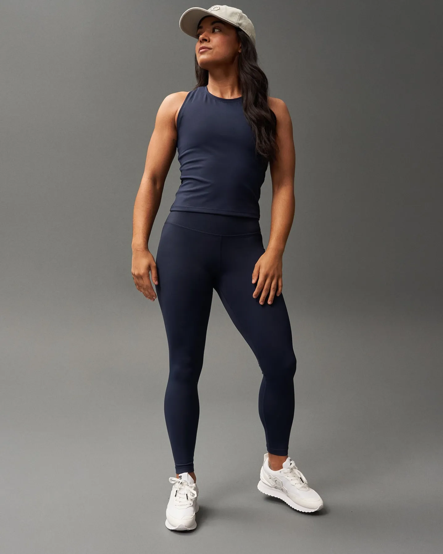 COOL-FEEL Women's Crop Tank Top - Navy