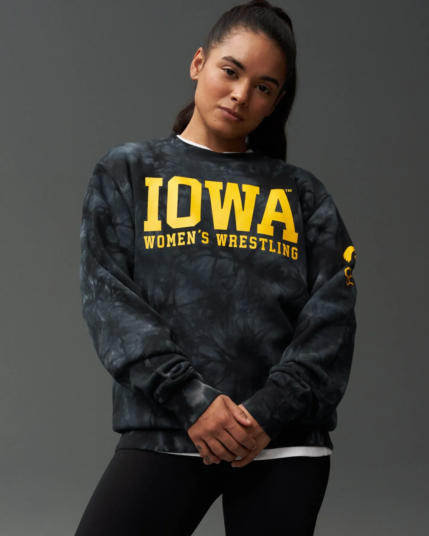 Iowa Women's Wrestling Tie-Dye Crewneck