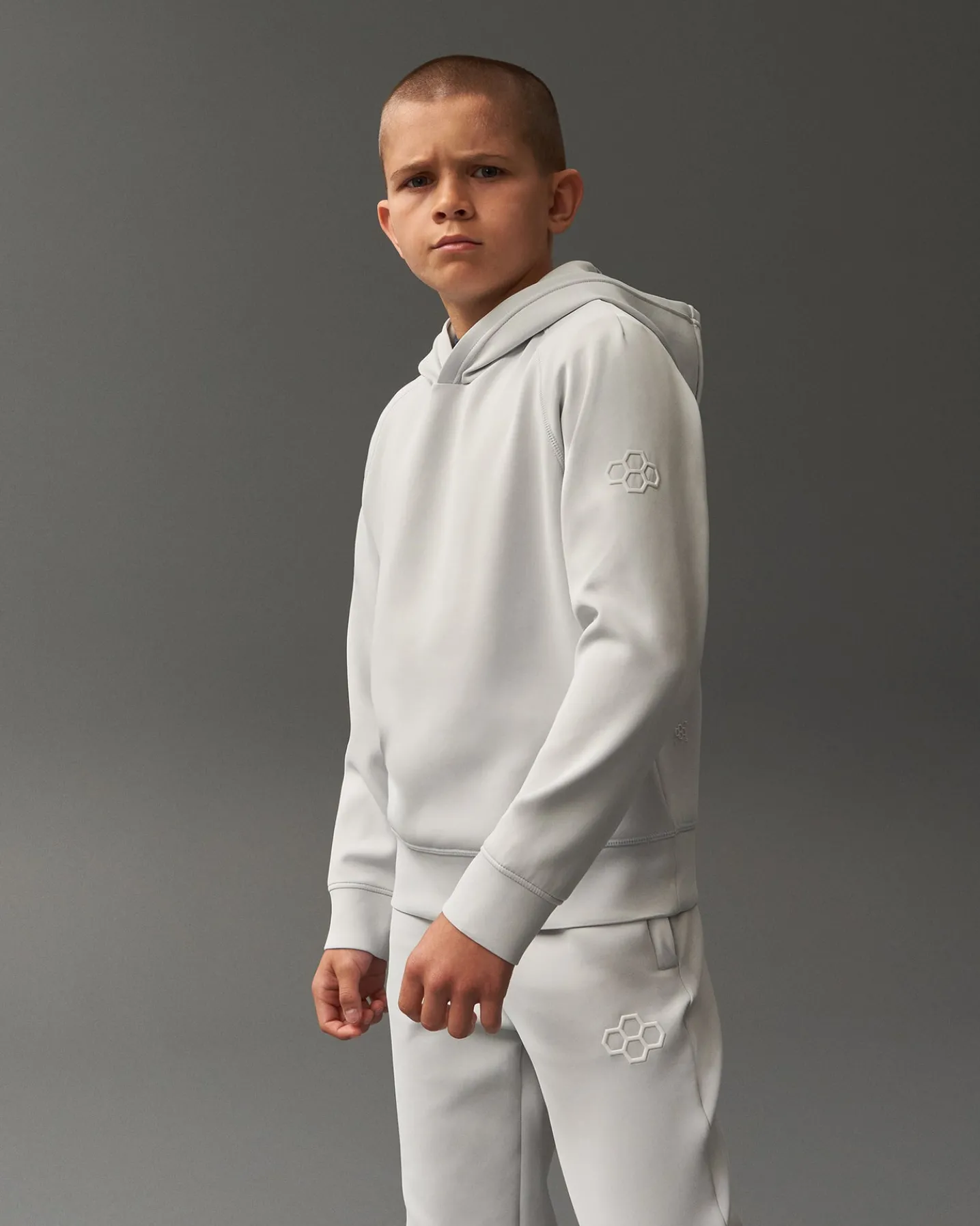RUDIS COOL-FEEL Youth Hoodie - Lunar Gray