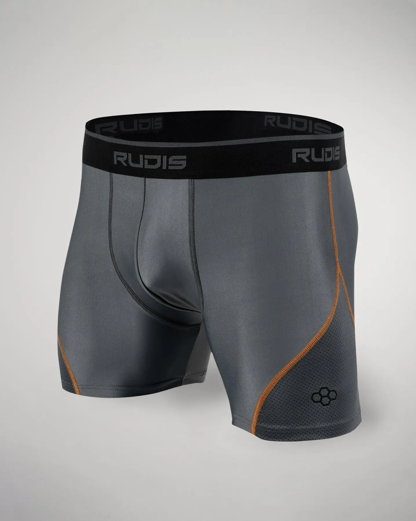 RUDIS Essential Gray/Orange Adult Boxer Brief