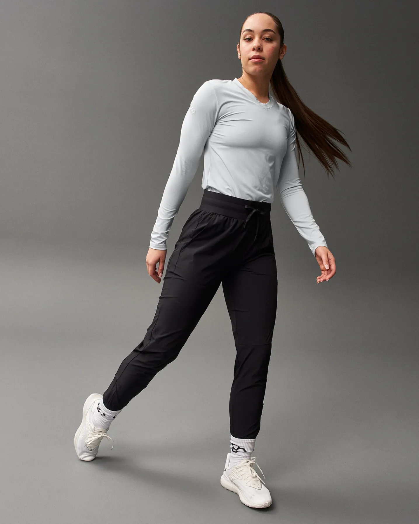 RUDIS Performance Women's V-Neck Long Sleeve - Lunar Gray