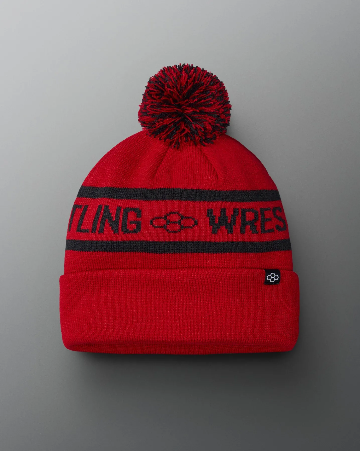 RUDIS Two Tone Pom Beanie - Red/Black