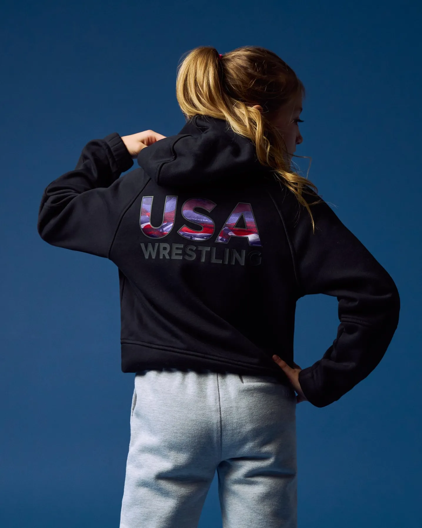 USA Wrestling Boxy Tech Fleece Girl's Hoodie