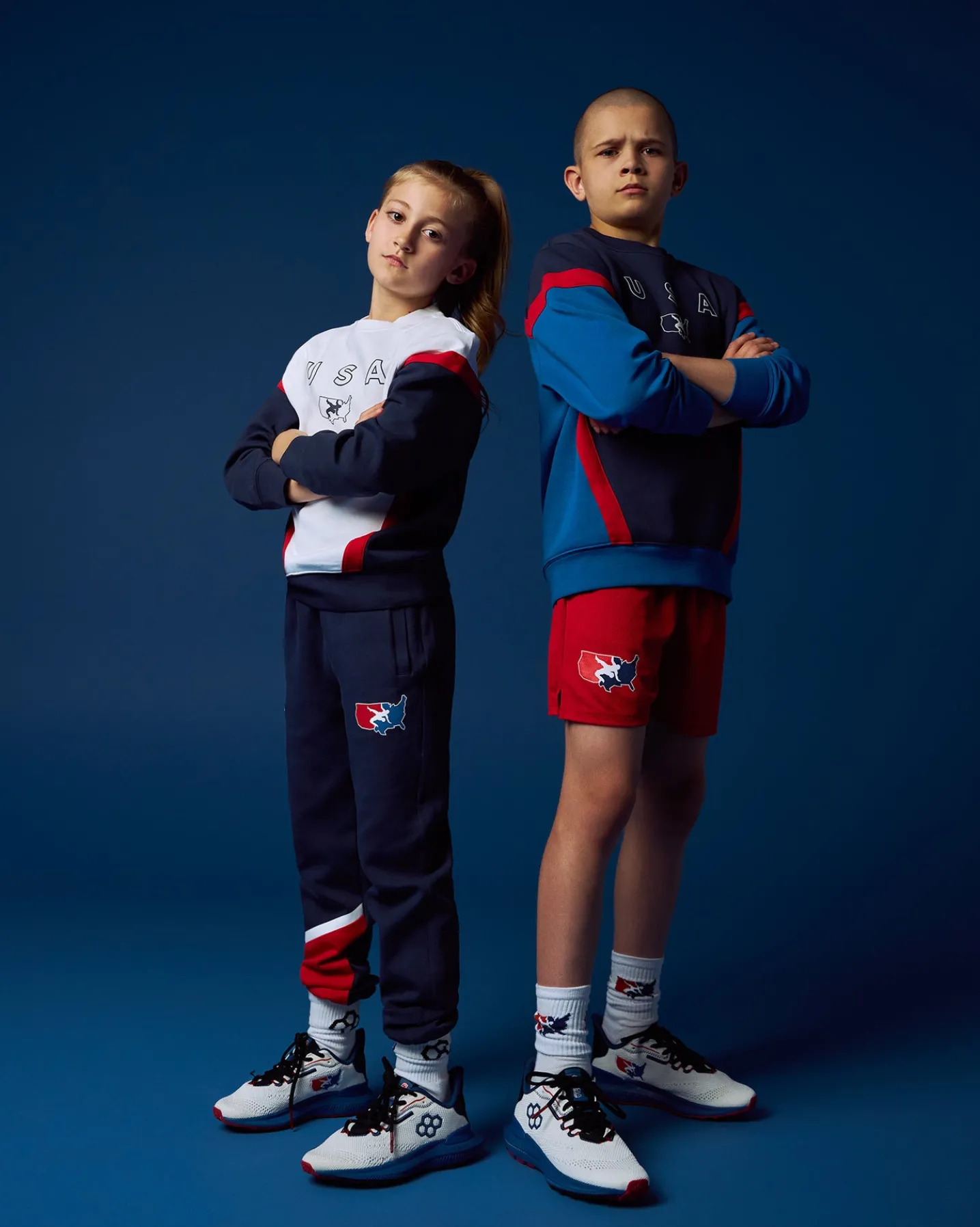 USA Wrestling Youth Colorblock Crewneck