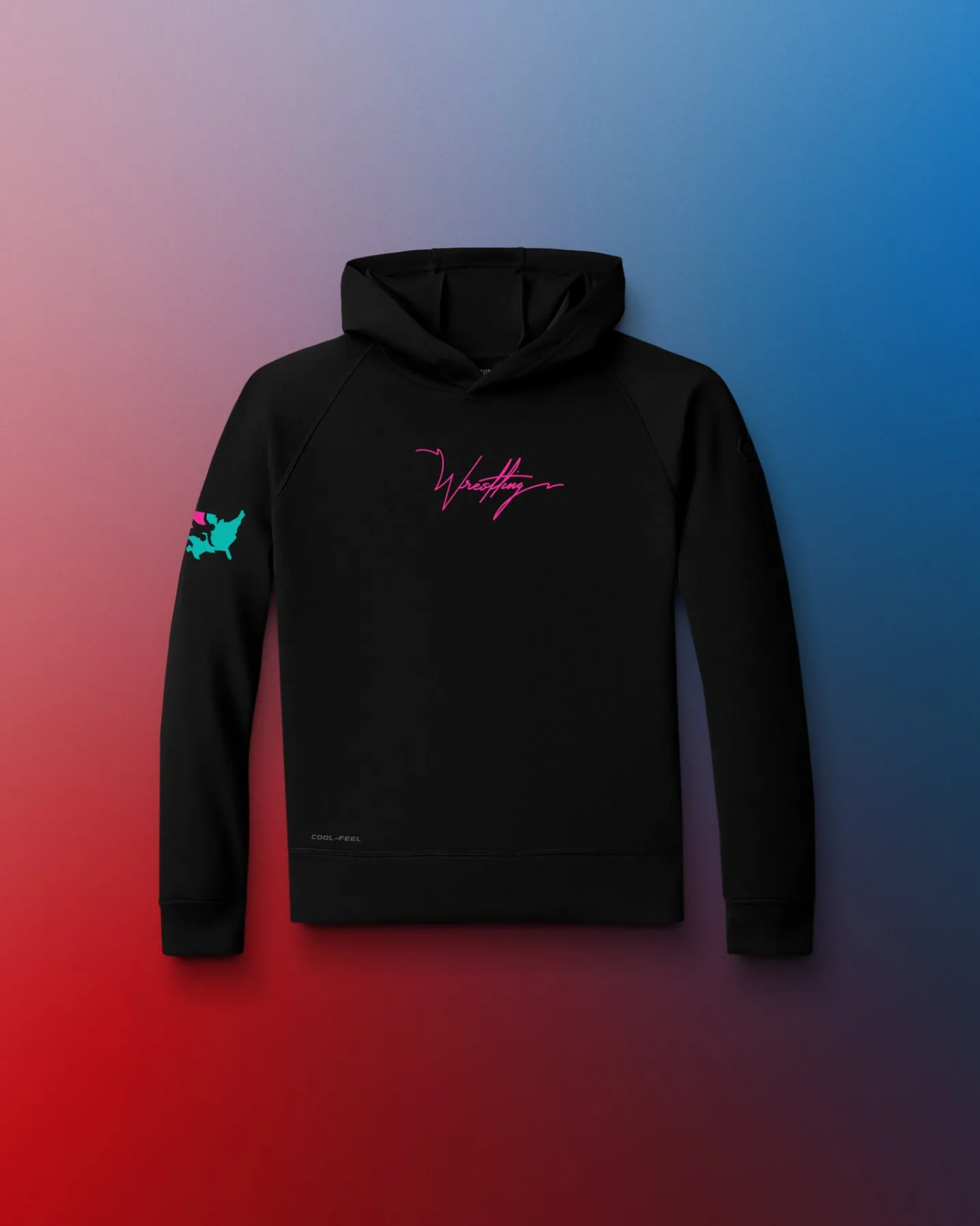 USAW Wrestling Script Youth Cool-Feel Hoodie